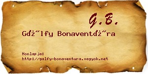 Gálfy Bonaventúra névjegykártya